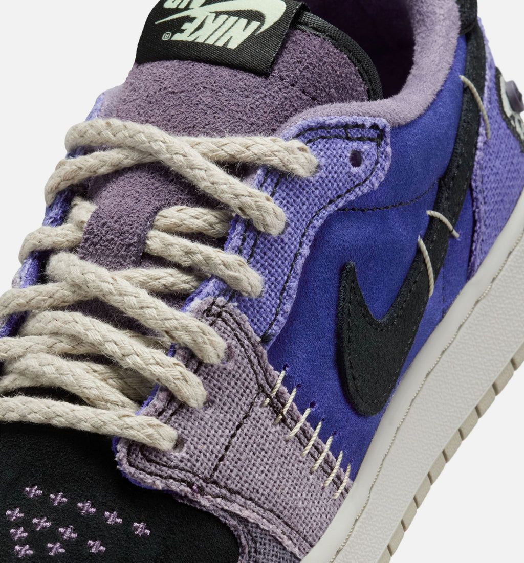 Air Jordan 1 Low OG – Grade School Lifestyle Shoe in Regency Purple/Vapor Green/Black/Dark Raisin