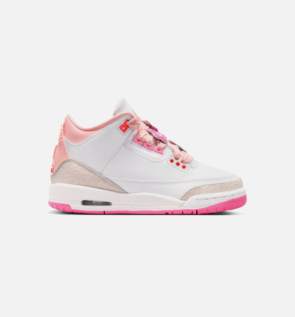 Air Jordan 3 Retro Spring Flowers – Grade School Lifestyle Shoe in Pearl Pink/Pink Bloom/Pink Glow/Hyper Orange
