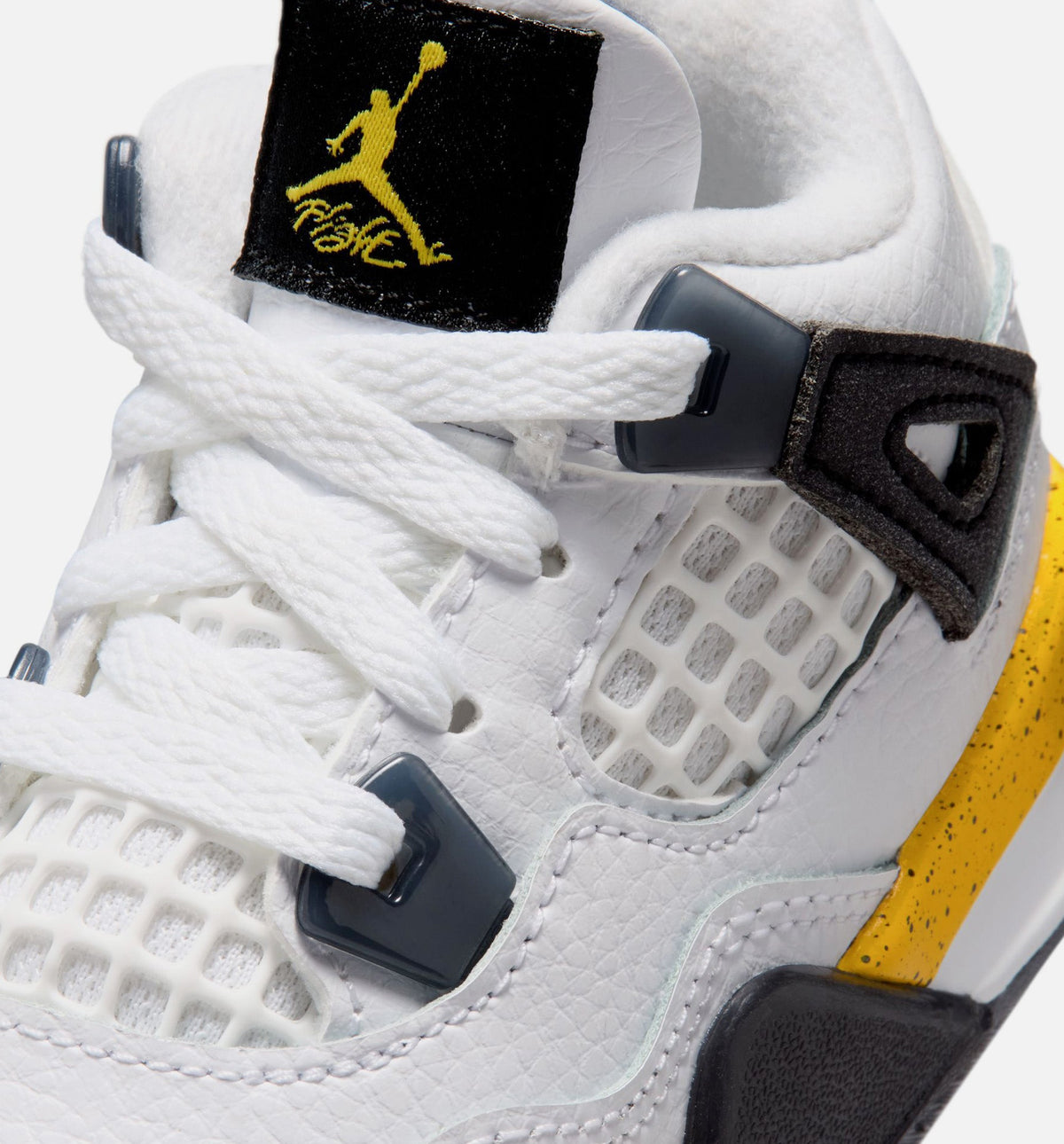 Air Jordan 4 Retro Rare Air Tour Yellow – Infant/Toddler Lifestyle Shoe in White/Dark Blue Grey/Black/Tour Yellow