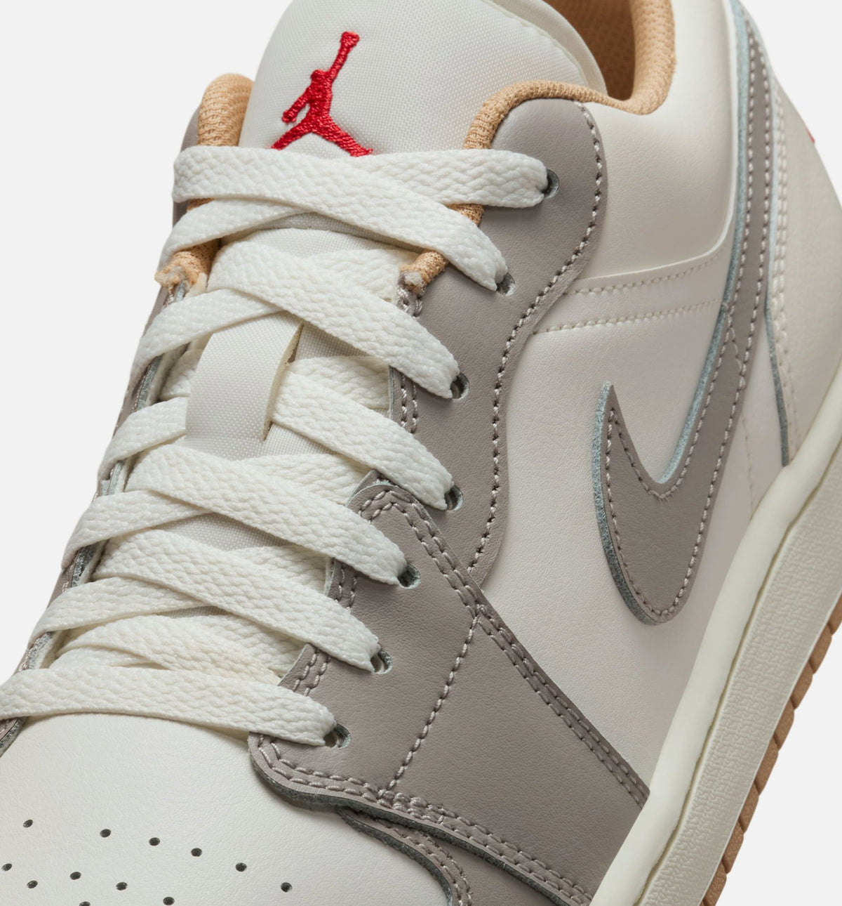 Air Jordan 1 Low – Men's Lifestyle Shoe in Sail/Fire Red/College Grey/Hemp