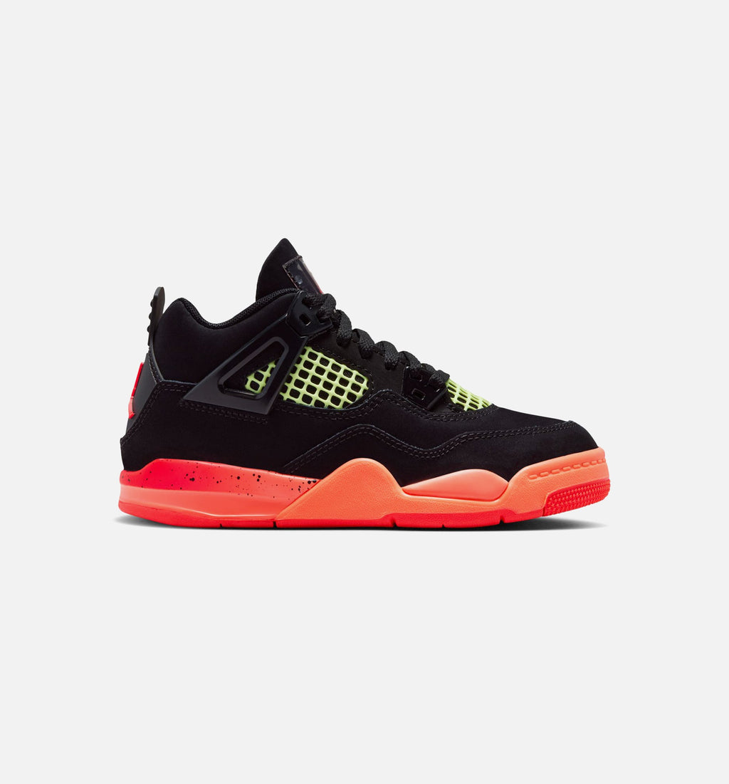 Air Jordan 4 Retro Black Infrared 23 – Preschool Lifestyle Shoe in Black/Infrared 23/Bright Mango