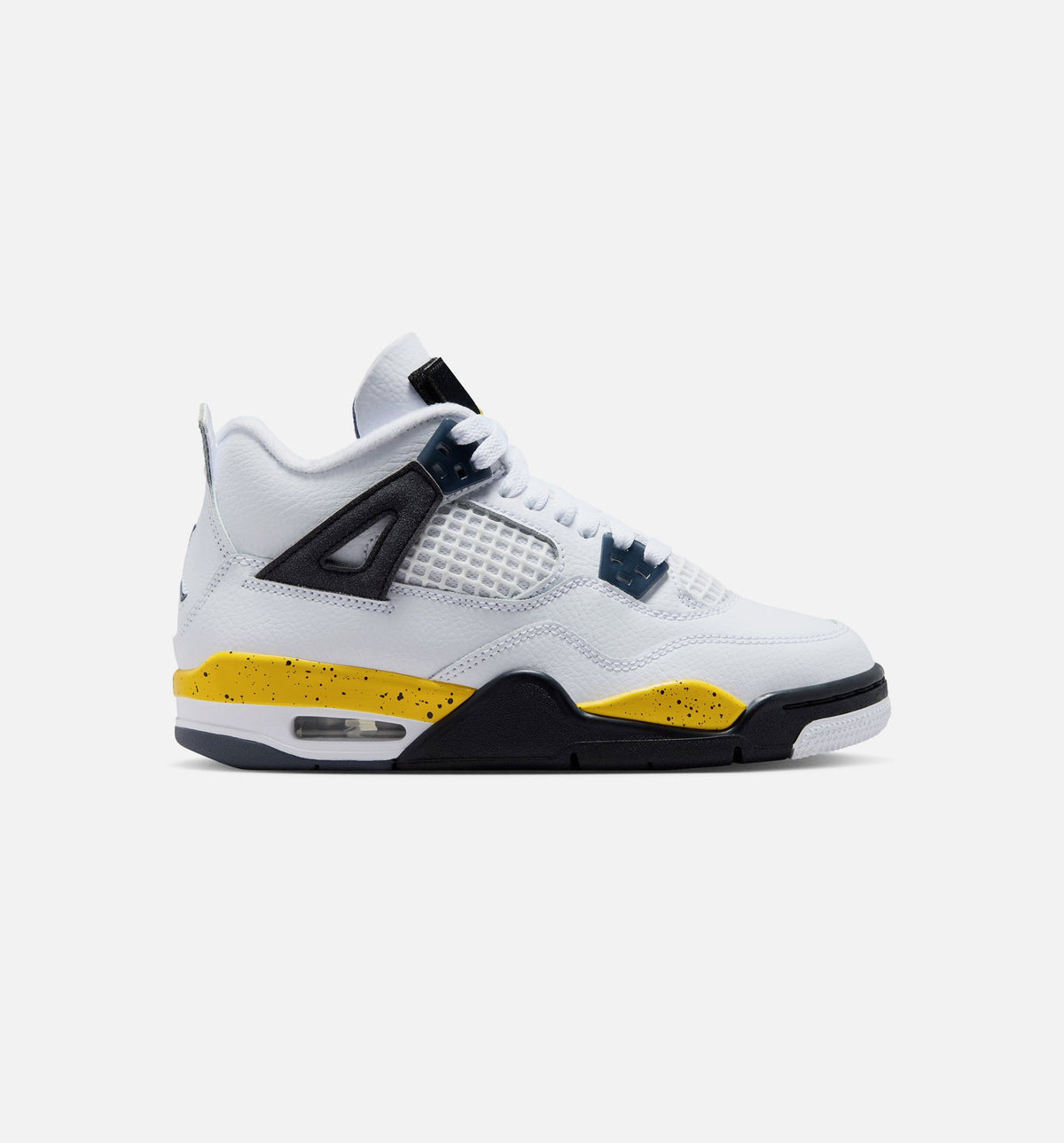 Air Jordan 4 Retro Rare Air Tour Yellow – Grade School Lifestyle Shoe in White/Dark Blue Grey/Black/Tour Yellow