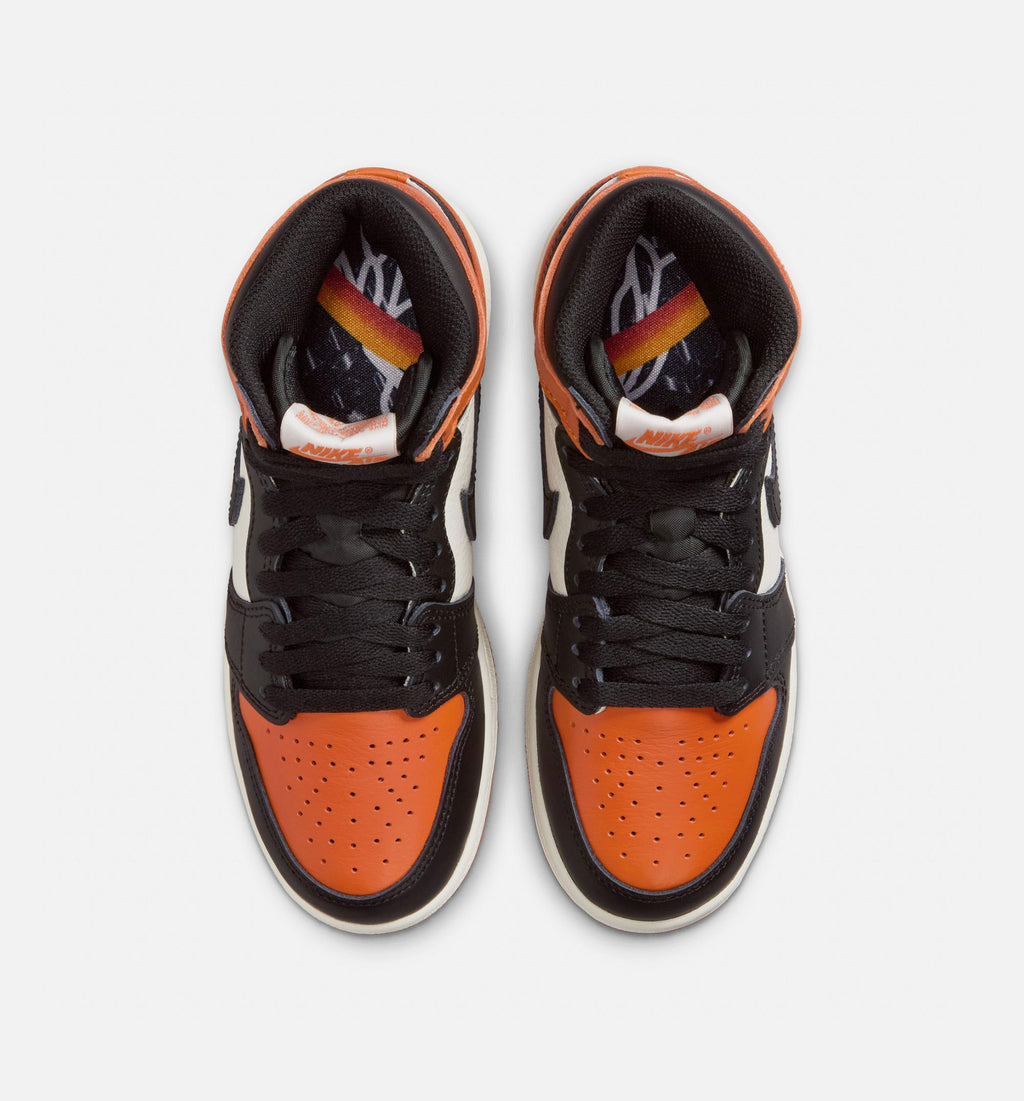 Air Jordan 1 Retro High OG Shattered Backboard – Grade School Lifestyle Shoe in Black/Sail/Starfish
