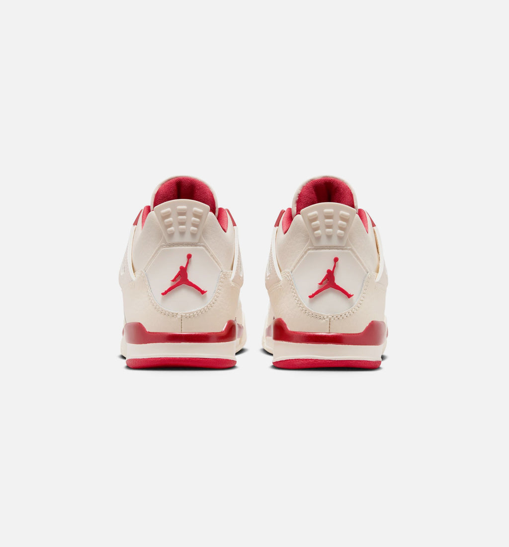 Air Jordan 4 Retro Valentine’s Day – Preschool Lifestyle Shoe in Pale Ivory/Sierra Red/Tough Red