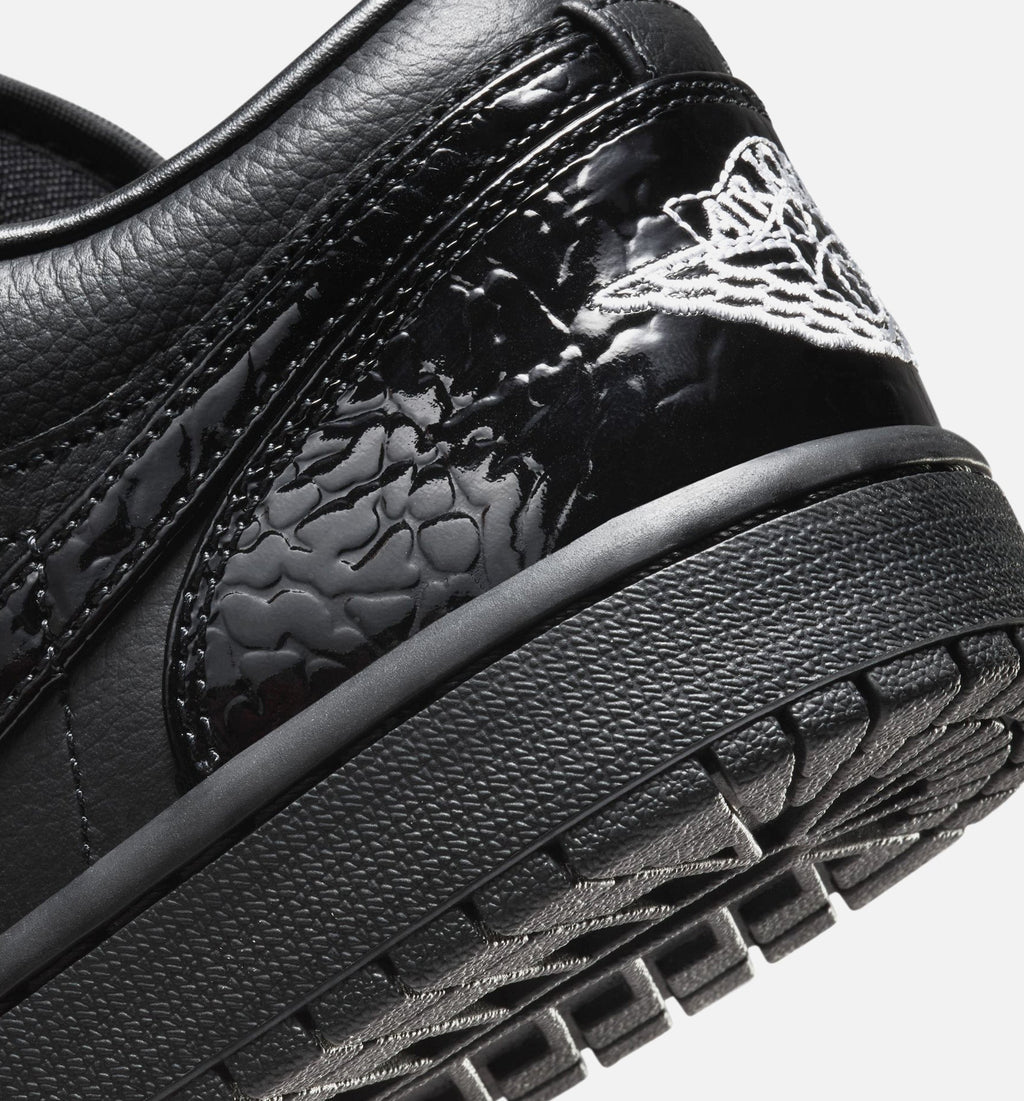 Air Jordan 1 Low Patent Elephant – Women's Lifestyle Shoe in Black/White/Metallic Silver