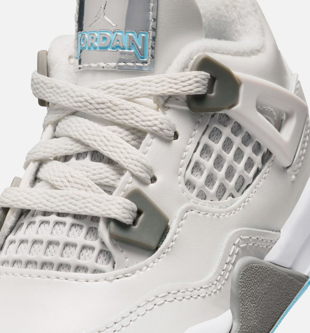 Air Jordan 4 Retro Blue Chill – Infant/Toddler Lifestyle Shoe in Photon Dust/Blue Chill/Flat Pewter/White/Blue Tint