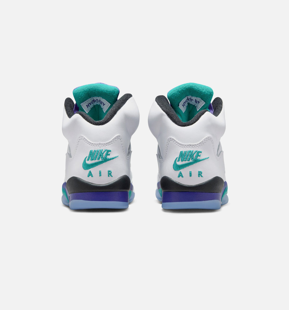 Air Jordan 5 Retro Grape – Grade School Lifestyle Shoe in White/New Emerald/Grape Ice/Black