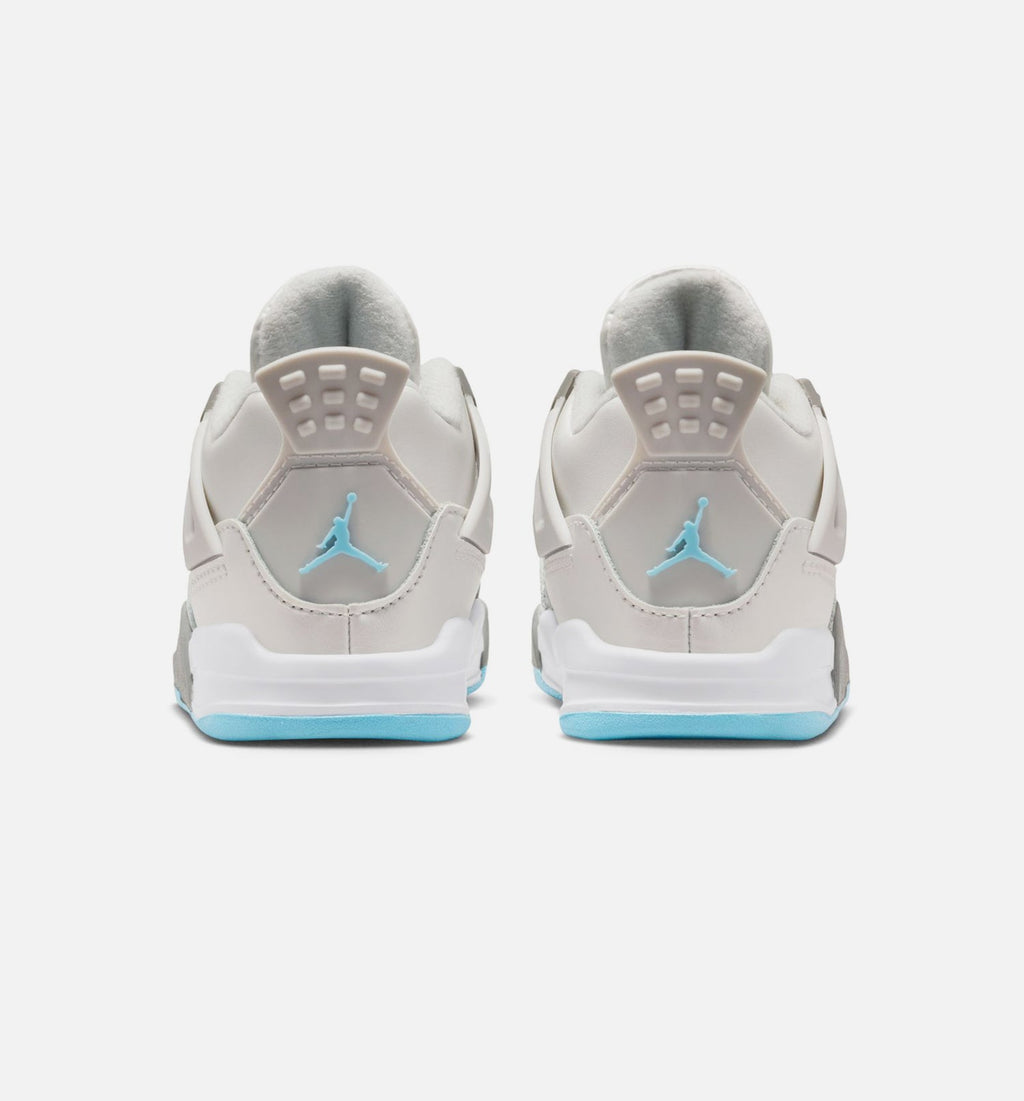Air Jordan 4 Retro Blue Chill – Infant/Toddler Lifestyle Shoe in Photon Dust/Blue Chill/Flat Pewter/White/Blue Tint