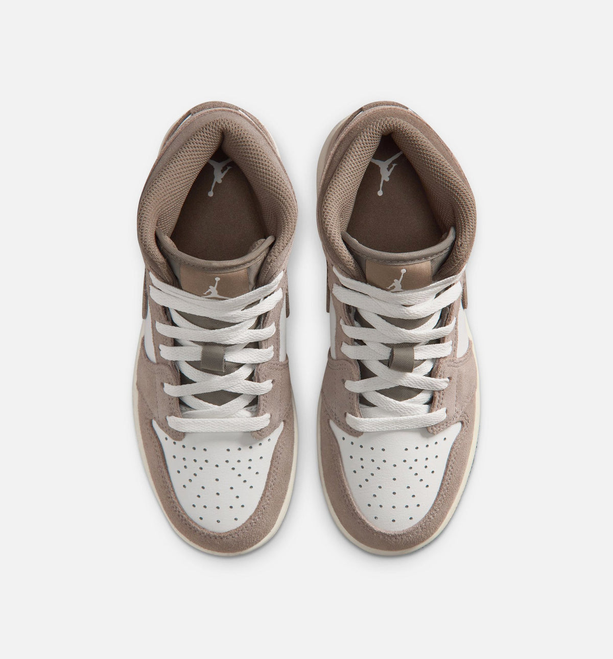 Air Jordan 1 Mid – Grade School Lifestyle Shoe in Enigma Stone/Olive Grey/Summit White