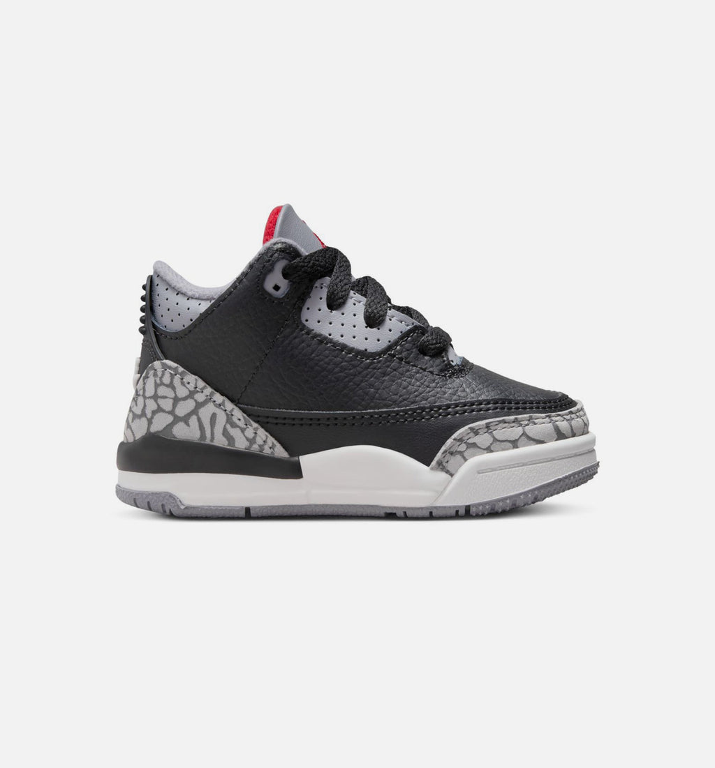 Air Jordan 3 Retro Black Cement – Infant/Toddler Lifestyle Shoe in Black/Fire Red/Cement Grey/Summit White