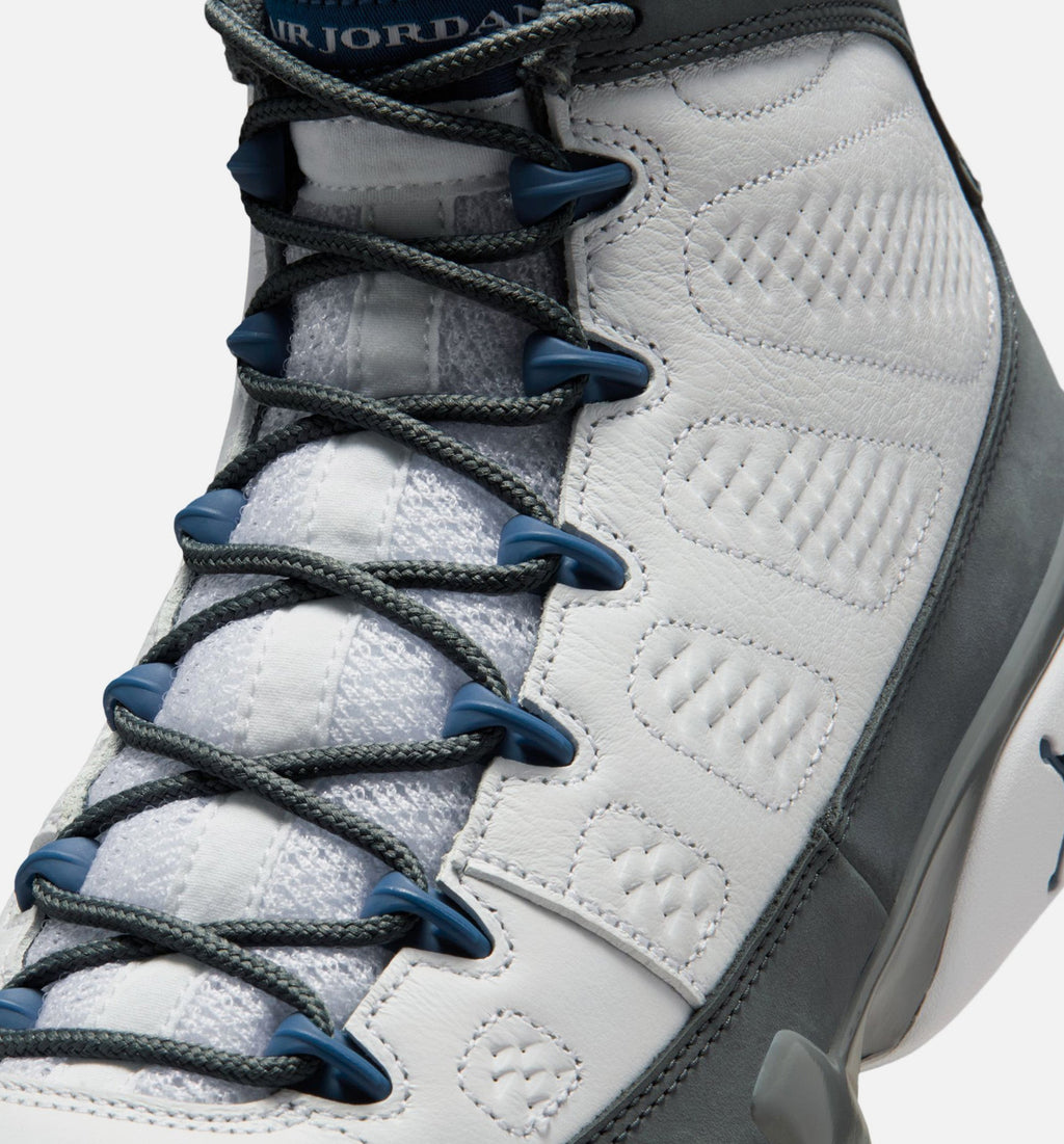 Air Jordan 9 Retro Flint Grey and French Blue – Men's Lifestyle Shoe in White/French Blue/Flint Grey