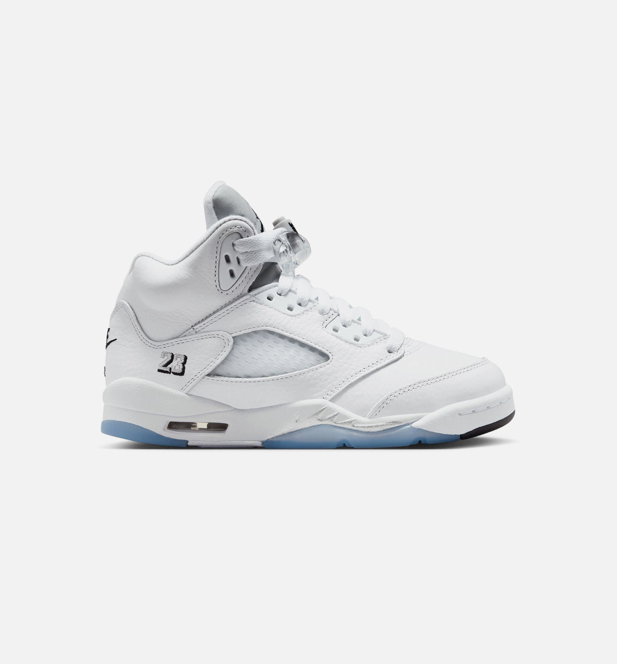 Air Jordan 5 Retro OG White Metallic – Grade School Lifestyle Shoe in White/Black/Metallic Silver