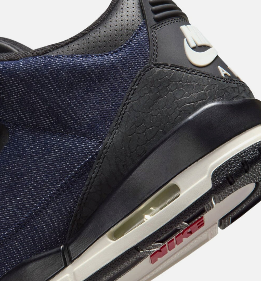 Air Jordan 3 x Levi's Indigo and Gym Red – Men's Lifestyle Shoe in Denim/Black/Sail