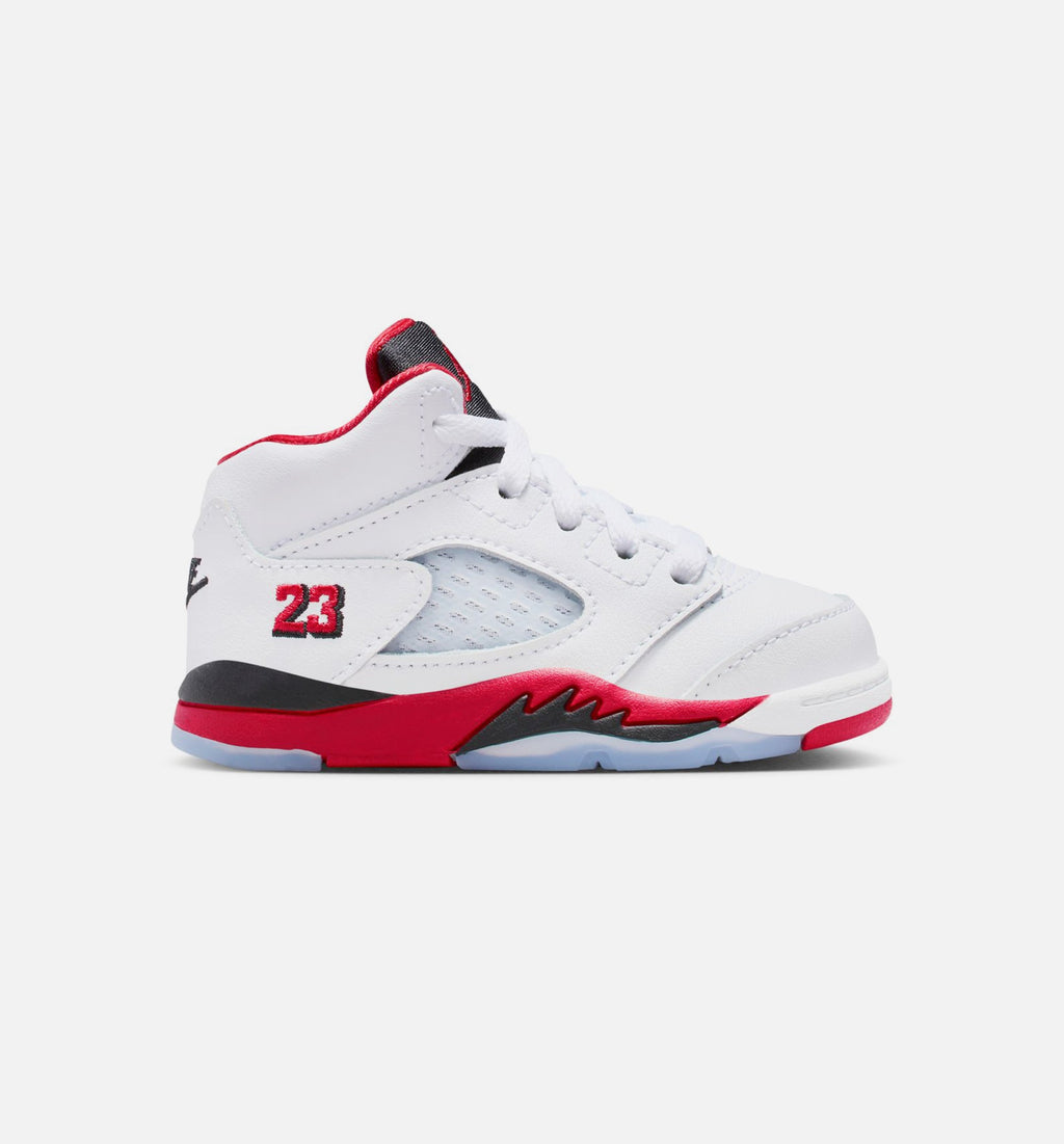 Air Jordan 5 Retro Fire Red – Infant/Toddler Lifestyle Shoe in Fire Red/White