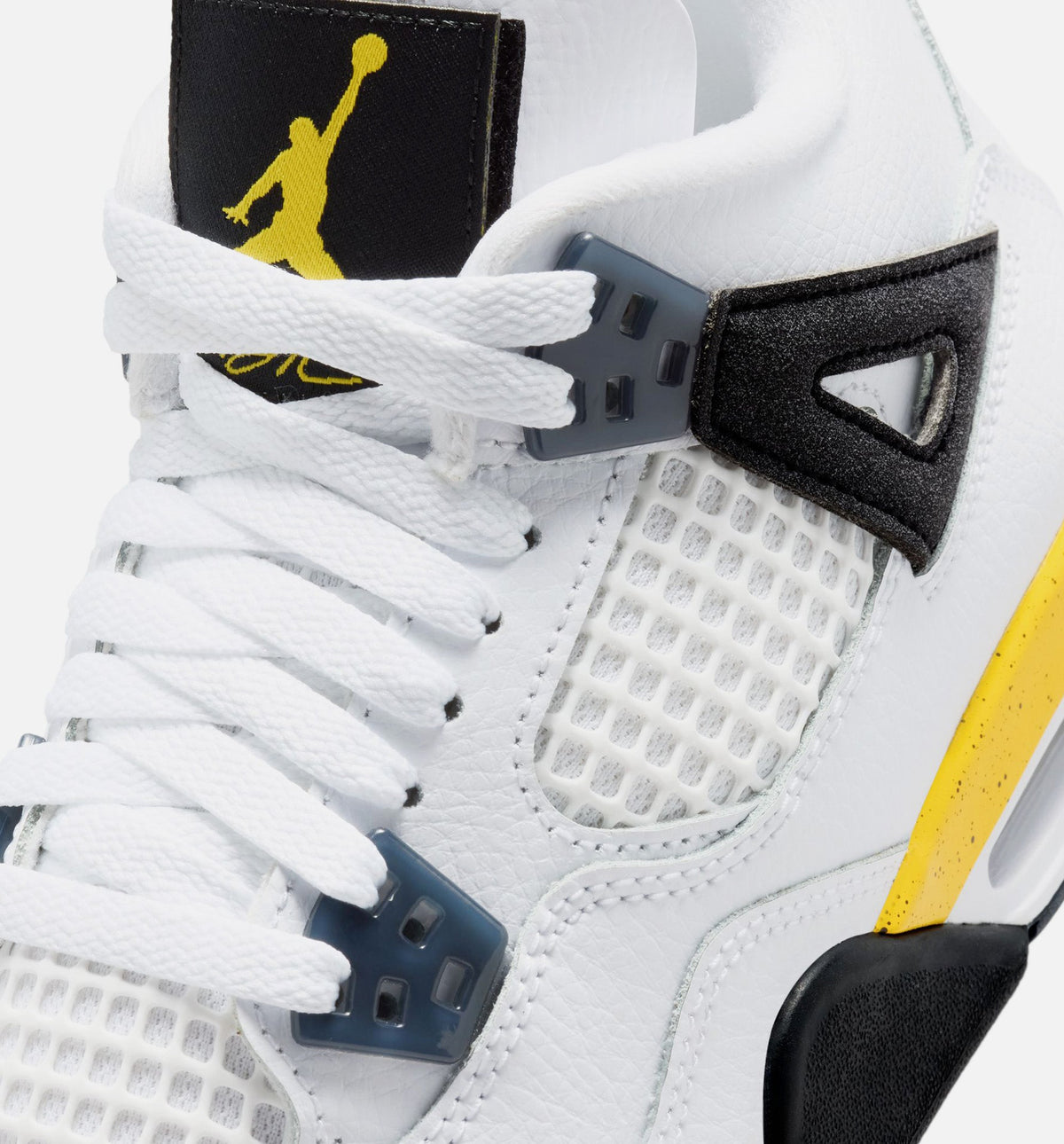 Air Jordan 4 Retro Rare Air Tour Yellow – Grade School Lifestyle Shoe in White/Dark Blue Grey/Black/Tour Yellow