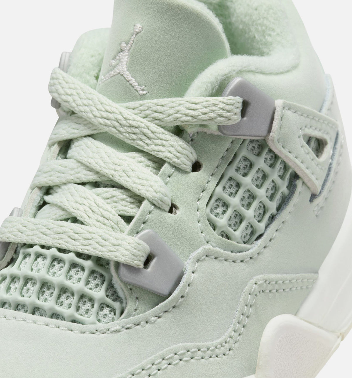 Air Jordan 4 Retro Abundance – Infant/Toddler Lifestyle Shoe in Seafoam/Sail/Metallic Silver