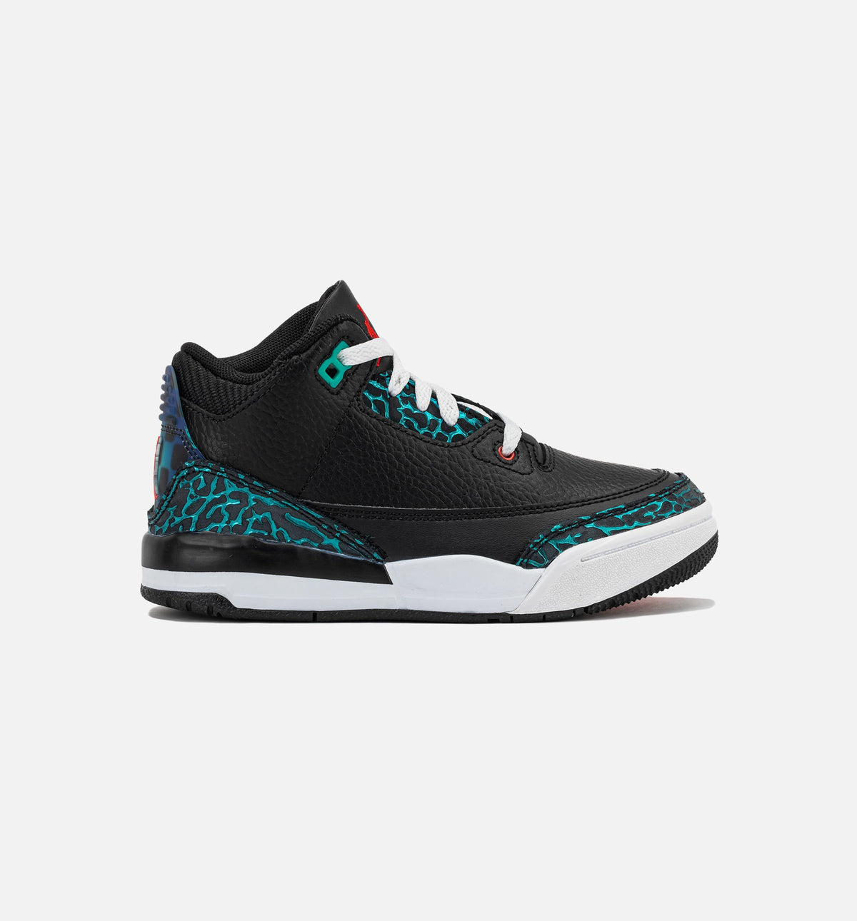 Air Jordan 3 Retro Black and Hyper Jade – Preschool Lifestyle Shoe in Black/Siren Red/Hyper Jade/White