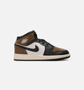 Air Jordan 1 Mid – Grade School Lifestyle Shoe in Black/Phantom/Palomino/University Red