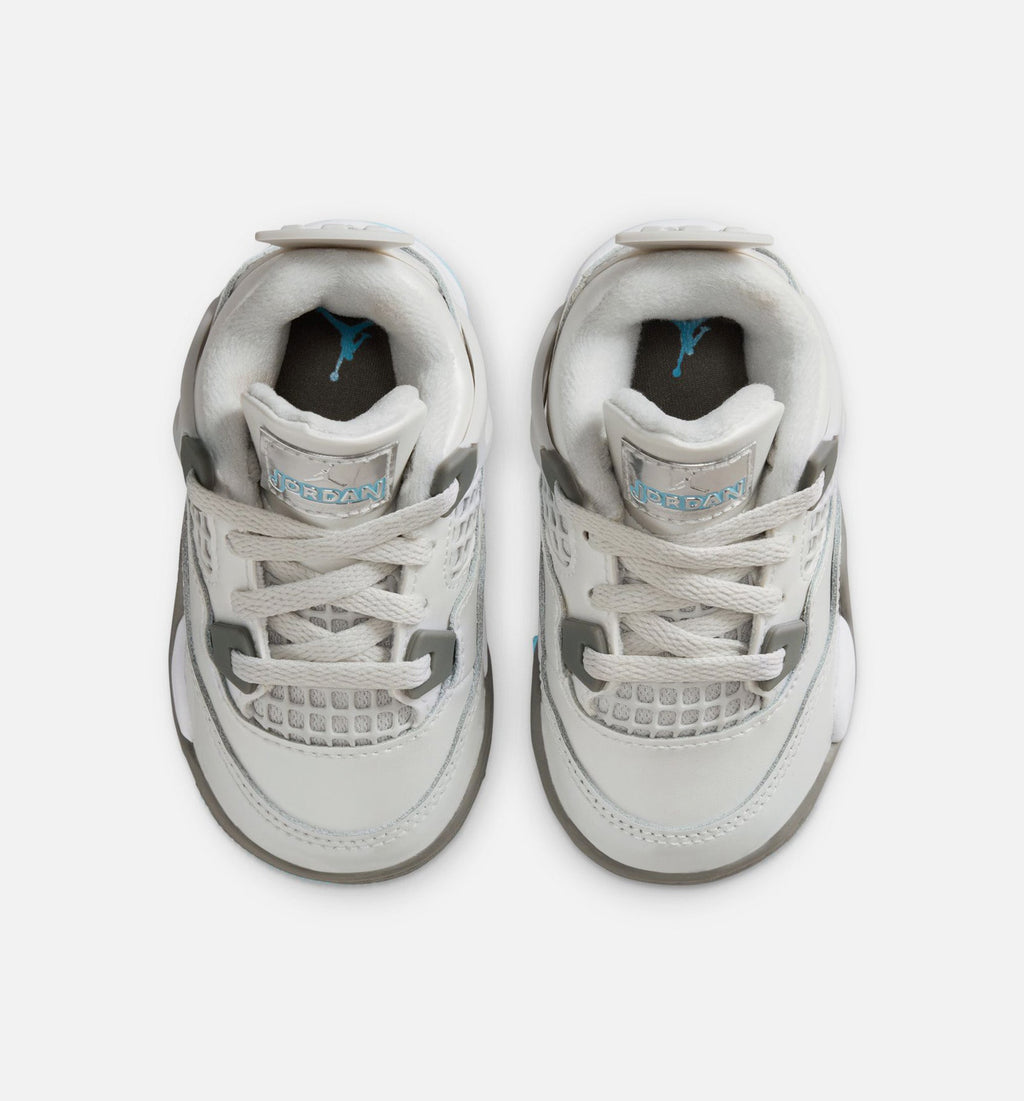 Air Jordan 4 Retro Blue Chill – Infant/Toddler Lifestyle Shoe in Photon Dust/Blue Chill/Flat Pewter/White/Blue Tint