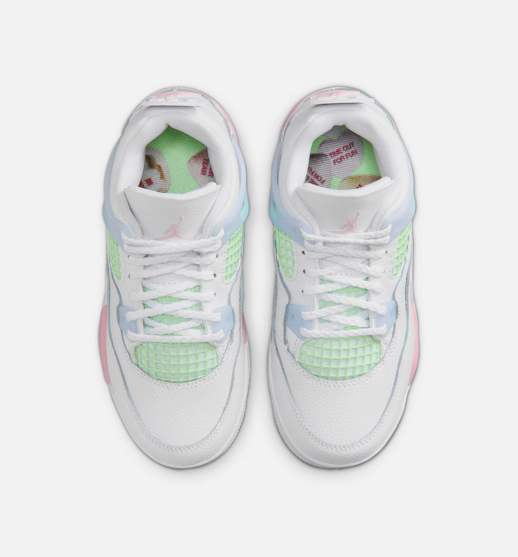 Air Jordan 4 Retro Medium Soft Pink – Preschool Lifestyle Shoe in White/Medium Soft Pink/Half Blue