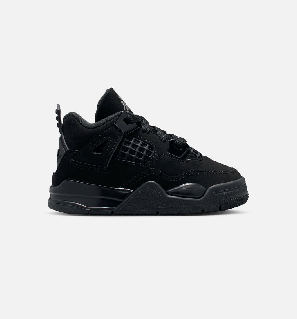 Air Jordan 4 Retro Black Cat – Infant/Toddler Lifestyle Shoe in Black/Black/Light Graphite