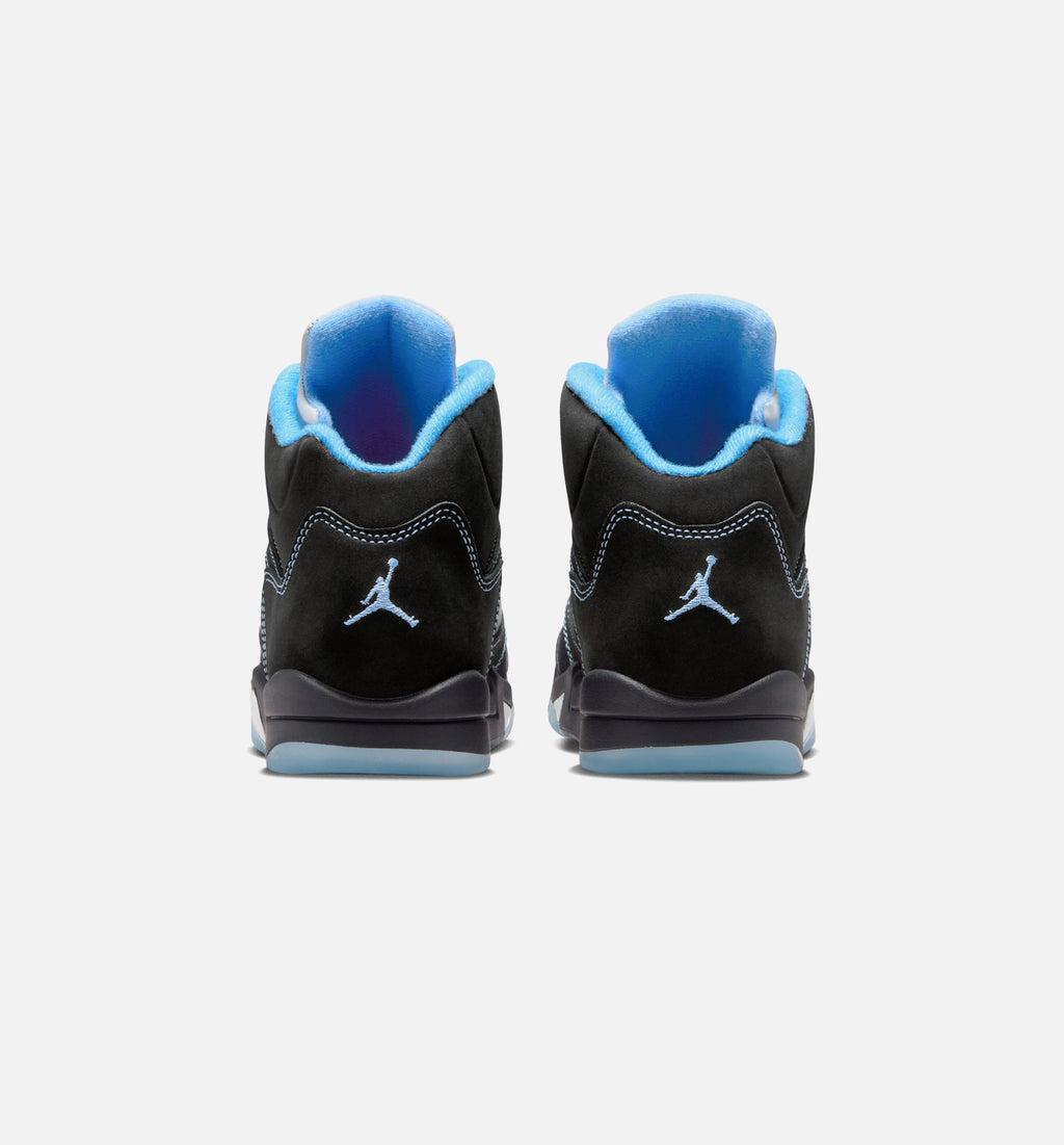 Air Jordan 5 Retro Black Carolina – Preschool Lifestyle Shoe in Black/University Blue/White