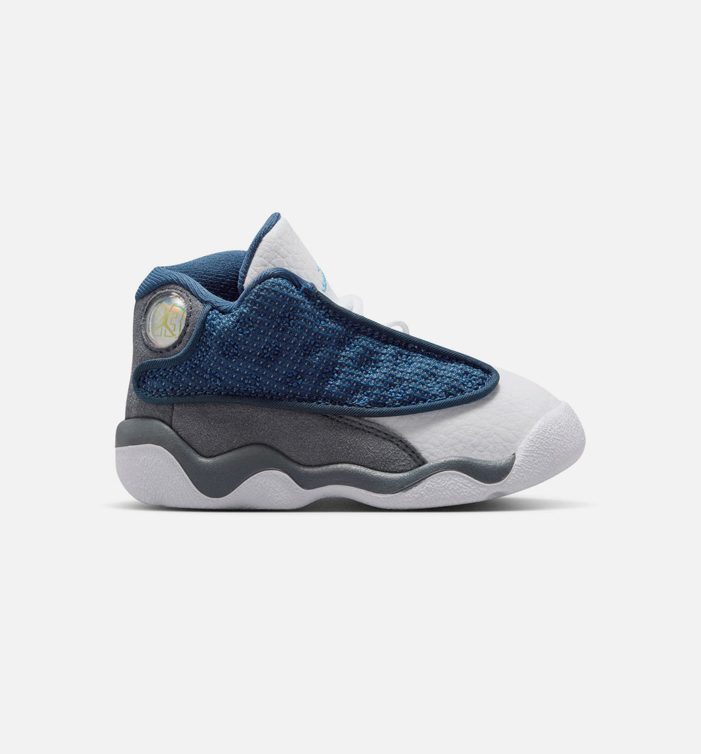 Air Jordan 13 Retro Navy and Flint Grey – Infant/Toddler Lifestyle Shoe in Navy/University Blue/Flint Grey/White