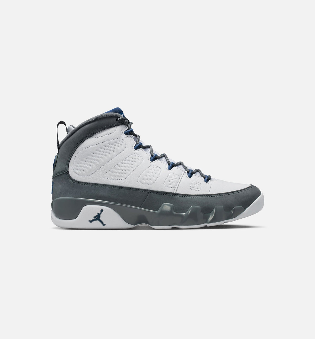 Air Jordan 9 Retro Flint Grey and French Blue – Men's Lifestyle Shoe in White/French Blue/Flint Grey