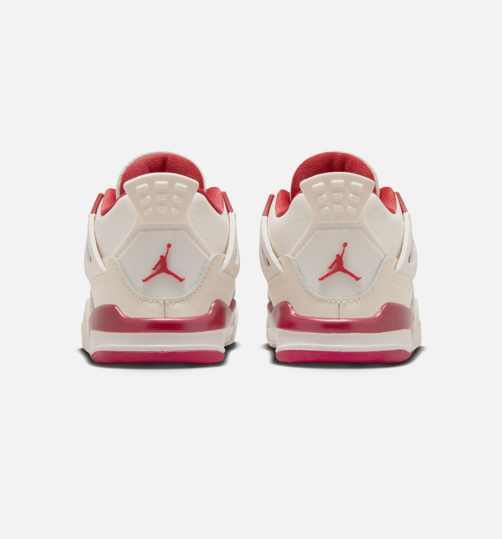 Air Jordan 4 Retro Valentine's Day – Infant/Toddler Lifestyle Shoe in Pale Ivory/Sierra Red/Tough Red