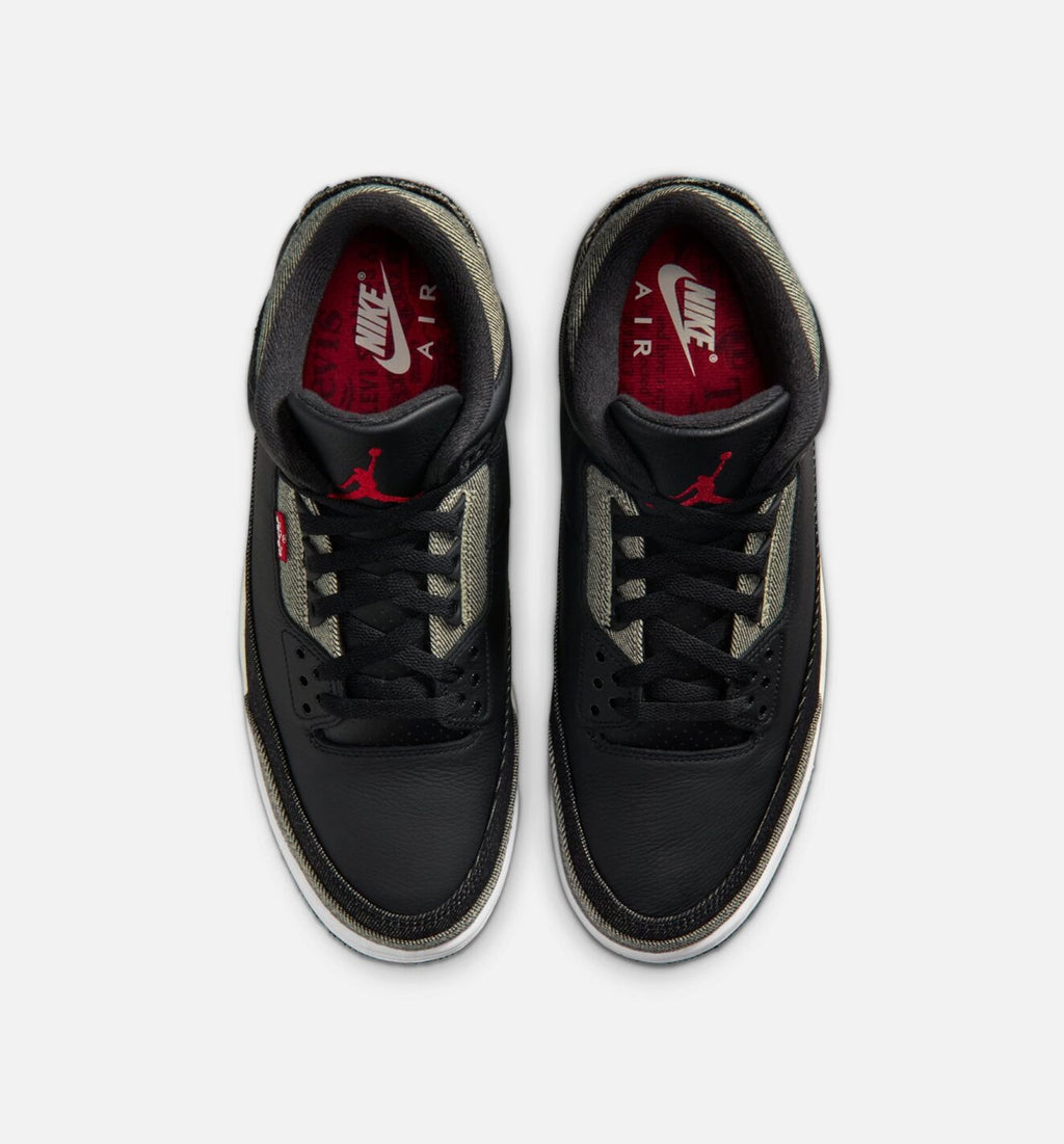 Air Jordan 3 x Levi's Black and White – Men's Lifestyle Shoe in Denim/Black/Gym Red