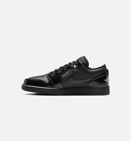 Air Jordan 1 Low Patent Elephant – Women's Lifestyle Shoe in Black/White/Metallic Silver
