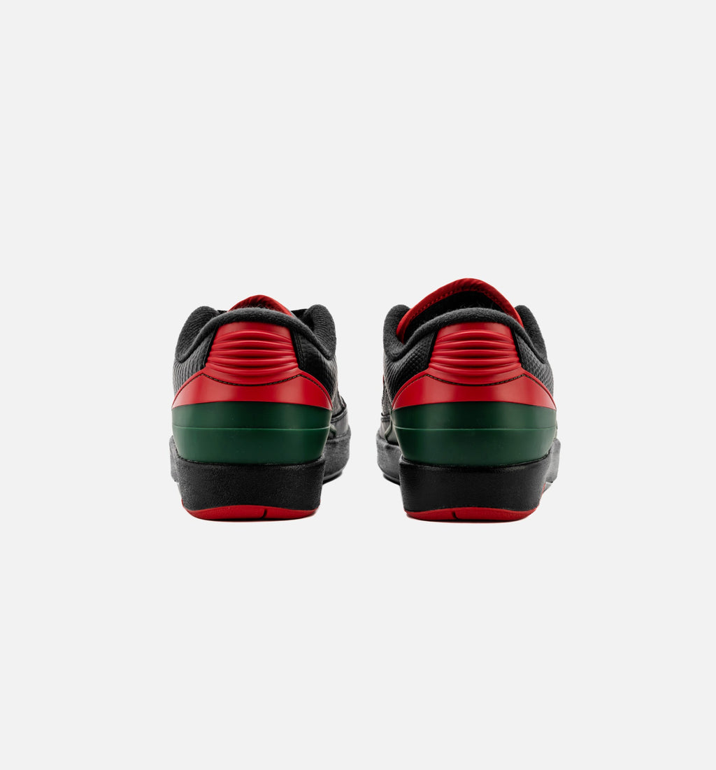 Air Jordan 2 Retro Low Christmas – Grade School Lifestyle Shoe in Black/Fire Red/Cement Grey